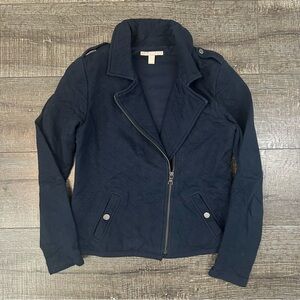 Banana Republic Dark Blue Quilted Moto Jacket